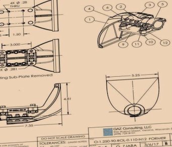 Assembly drawing of metal inserted forming collar.